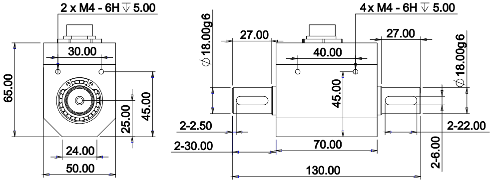動態(tài)扭矩傳感器CAZF-TD130外形尺寸